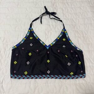 Tempesta Gruppo Americano Black Beaded Halter Top